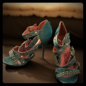 Blue Strappy Heels
